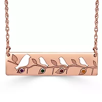 Bird Womens Multi Color 14K Gold Bar Rectangular 18 Inch Pendant Necklace