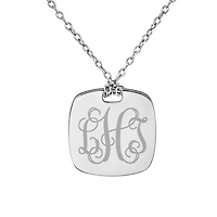 Personalized Sterling Silver 16mm Monogram Pendant Necklace
