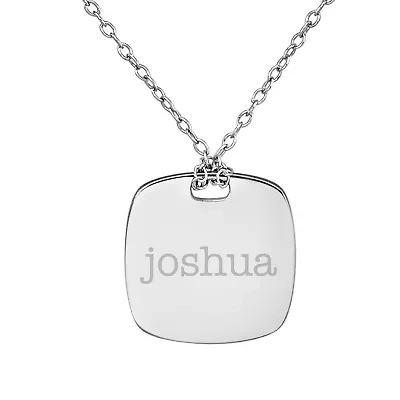 Personalized Sterling Silver 16mm Name Pendant Necklace