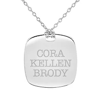 Personalized Sterling Silver 20mm Family Name Pendant Necklace
