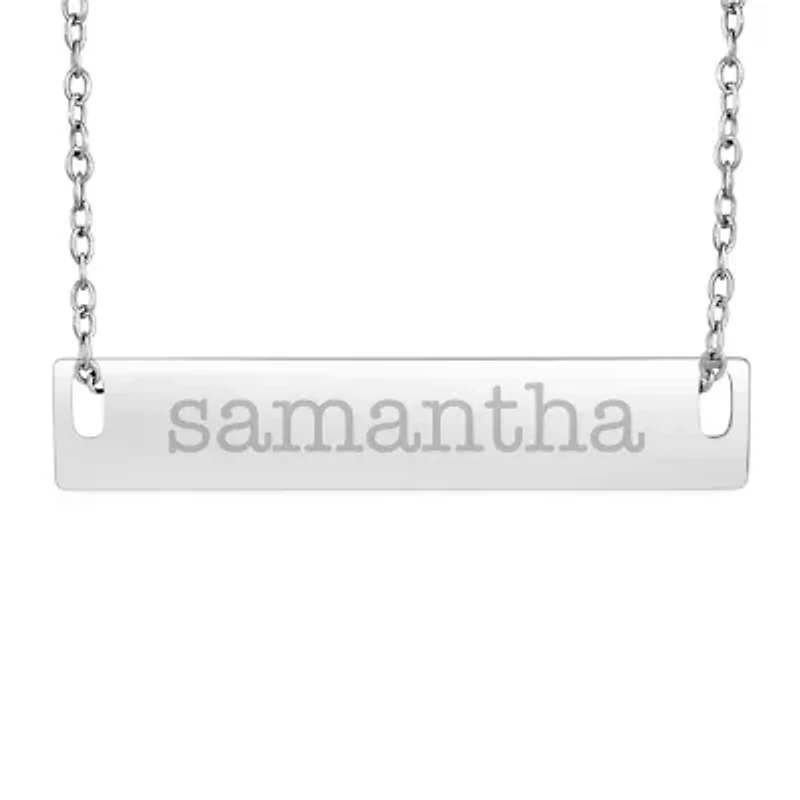 Personalized Sterling Silver Name Bar Necklace