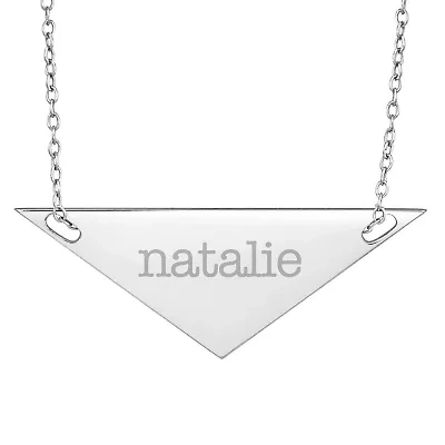 Personalized Sterling Silver Name Triangle Necklace