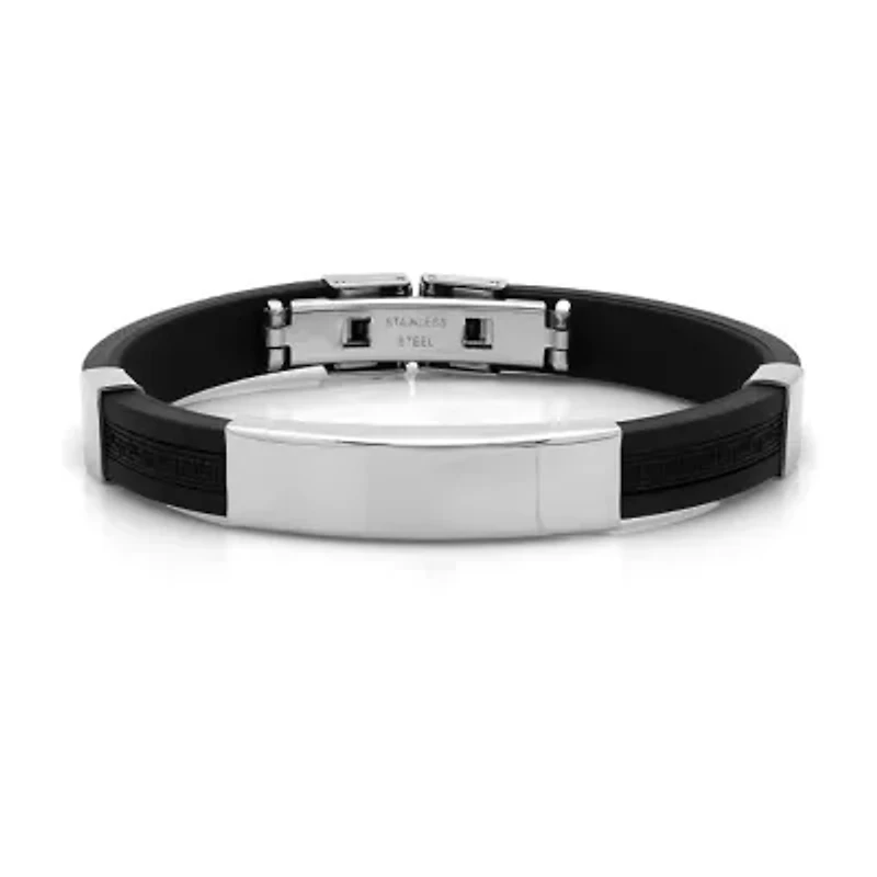 Steeltime Mens Stainless Steel 8 Inch Solid Id Bracelet