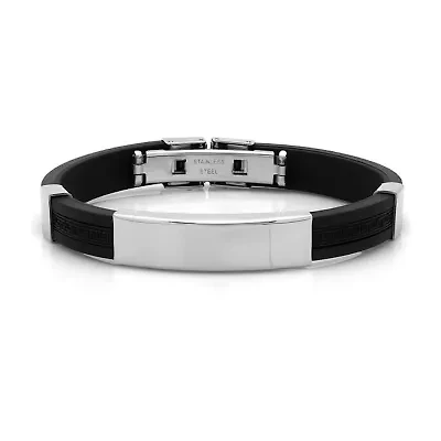 Steeltime Mens Stainless Steel 8 Inch Solid Id Bracelet