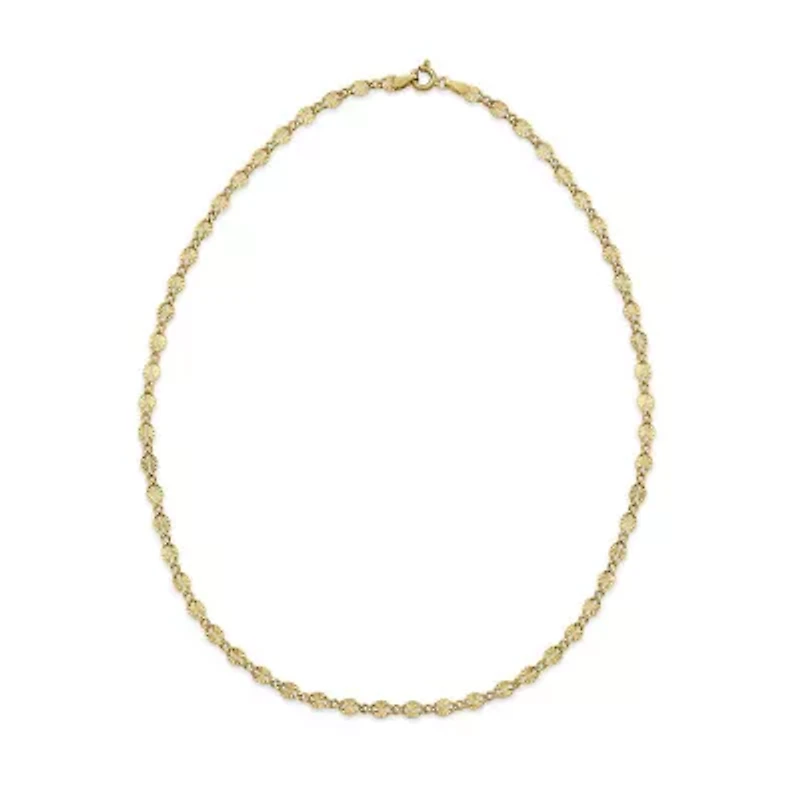 Made in Italy Womens 24K Gold Over Silver 18 Inch Link Chain Necklace