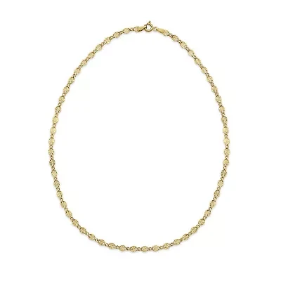 Made in Italy Womens 24K Gold Over Silver 18 Inch Link Chain Necklace