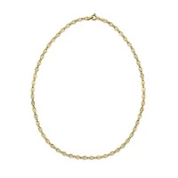 Made in Italy Womens 24K Gold Over Silver 18 Inch Link Chain Necklace