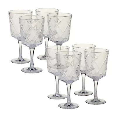 Certified International Teal Diamond Acrylic 8-pc. Goblets