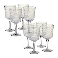 Certified International Teal Diamond Acrylic 8-pc. Goblets