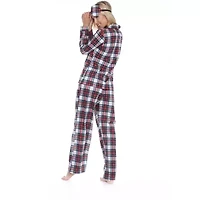 White Mark Womens Long Sleeve Pant Pajama Set 3-pc.