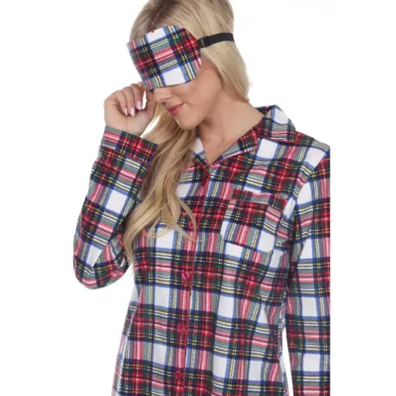 White Mark Womens Long Sleeve Pant Pajama Set 3-pc.