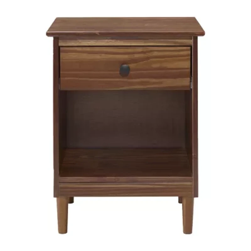 Modern 1 Drawer Open Storage Nightstand
