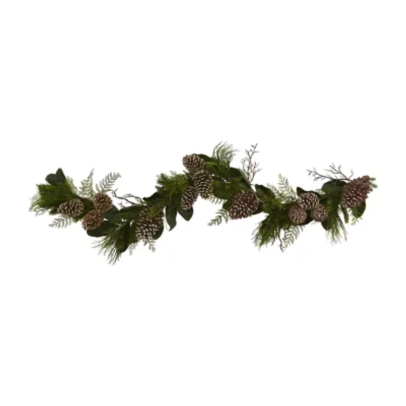 Nearly Natural 6’ Pinecone And Pine Artificial Christmas Indoor Garland