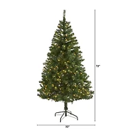 Nearly Natural 6 Foot Pre-Lit Pine Christmas Tree