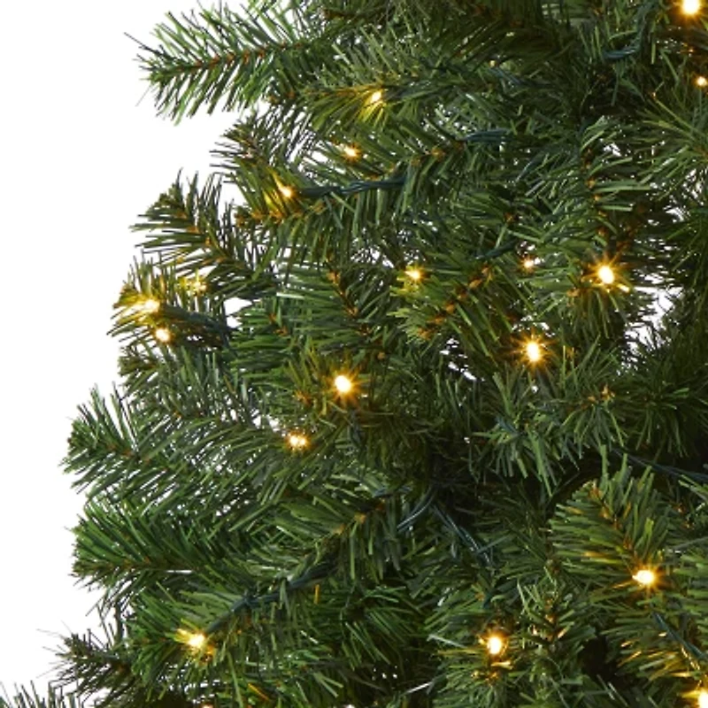 Nearly Natural 6 Foot Pre-Lit Pine Christmas Tree