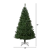 Nearly Natural 7 1/2 Foot Northern Tip Pine With 400 Clear Led Lights Pre-Lit Christmas Tree