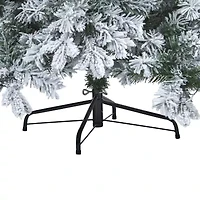 Nearly Natural 8 Foot Flocked Vermont Mixed Pine With 600 Led Lights Pre-Lit Artificial Christmas Tree