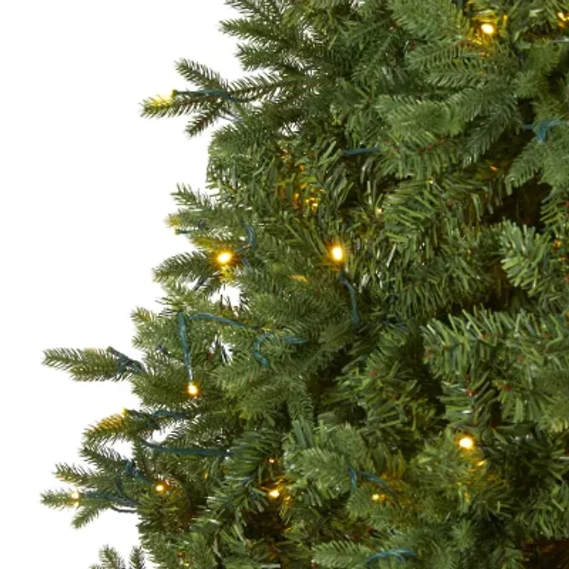 Nearly Natural 8 Foot Vermont Fir With 450 Clear Led Lights Pre-Lit Artificial Christmas Tree