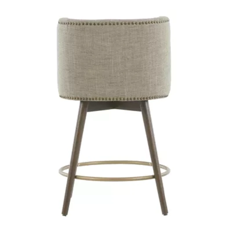 Madison Park Quarry Counter Height Upholstered Swivel Bar Stool