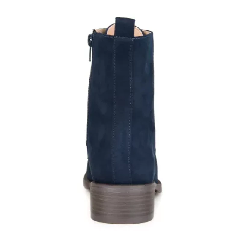 Journee Collection Womens Vienna Block Heel Combat Boots