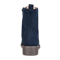 Journee Collection Womens Vienna Block Heel Combat Boots