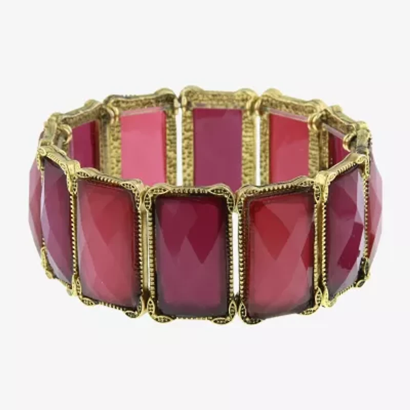 1928 Gold Tone Womens Purple Stretch Bracelet