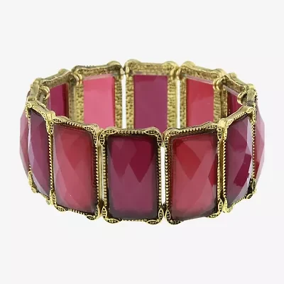 1928 Gold Tone Womens Purple Stretch Bracelet