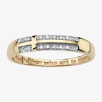 Sideways Mens Diamond Accent Natural White 10K Gold Cross Fashion Ring