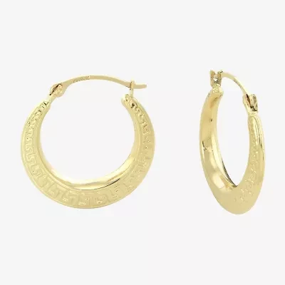 Womens 14K Gold 15mm Round Hoop Earrings
