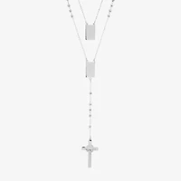 Steeltime Mens Stainless Steel Hypoallergenic 19 Inch Rosary Necklace