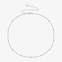 Diamond Addiction Womens 1/10 CT. T.W. Natural White Diamond Sterling Silver 16 Inch Pendant Necklace