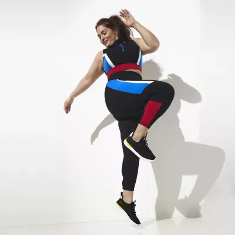 Sports Illustrated Womens Plus Sleeveless Active Crop Top