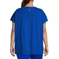 Sports Illustrated Womens Crew Neck Short Sleeve Stretch Fabric Active Plus T-Shirt