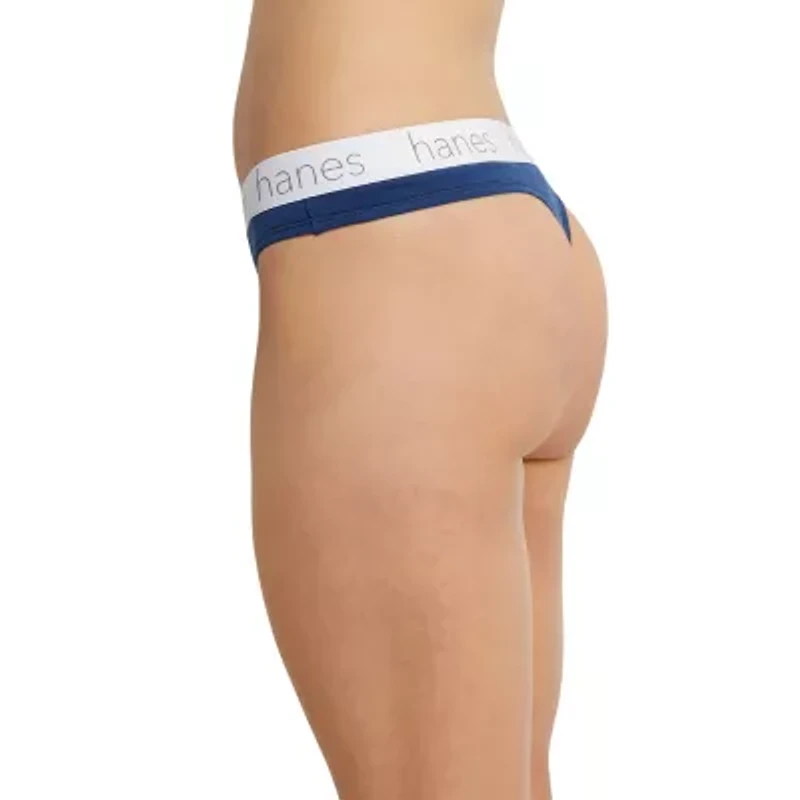 Hanes Originals Ultimate Cotton Stretch Women’s Thong Underwear Pack, 3-Pack 45UOBT