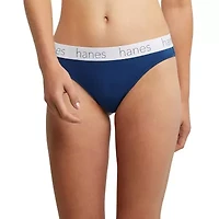 Hanes Originals Ultimate Cotton Stretch Women’s Thong Underwear Pack, 3-Pack 45UOBT