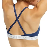 Hanes Originals Ultimate Stretch Cotton Women's Triangle Bralette, 2-Pack DHO101