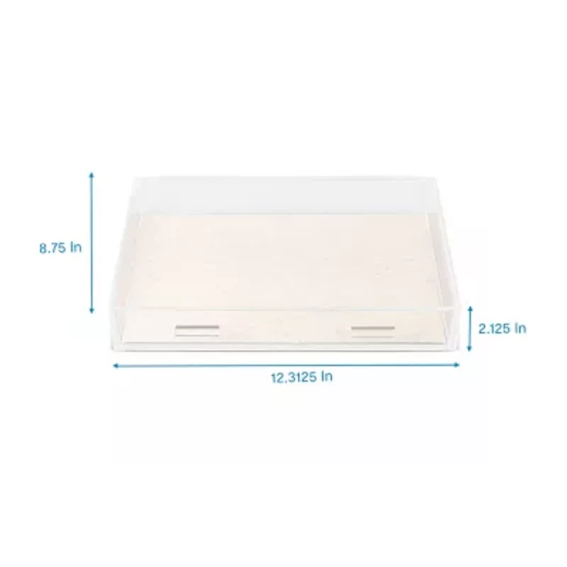 Home Expressions Arcylic With Linen Liner Jewelry Organizer