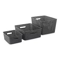 Home Expressions Large Durable Plastic Weave Storage Bin