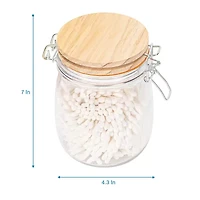 Home Expressions Glass Bamboo Spa Bathroom Canister