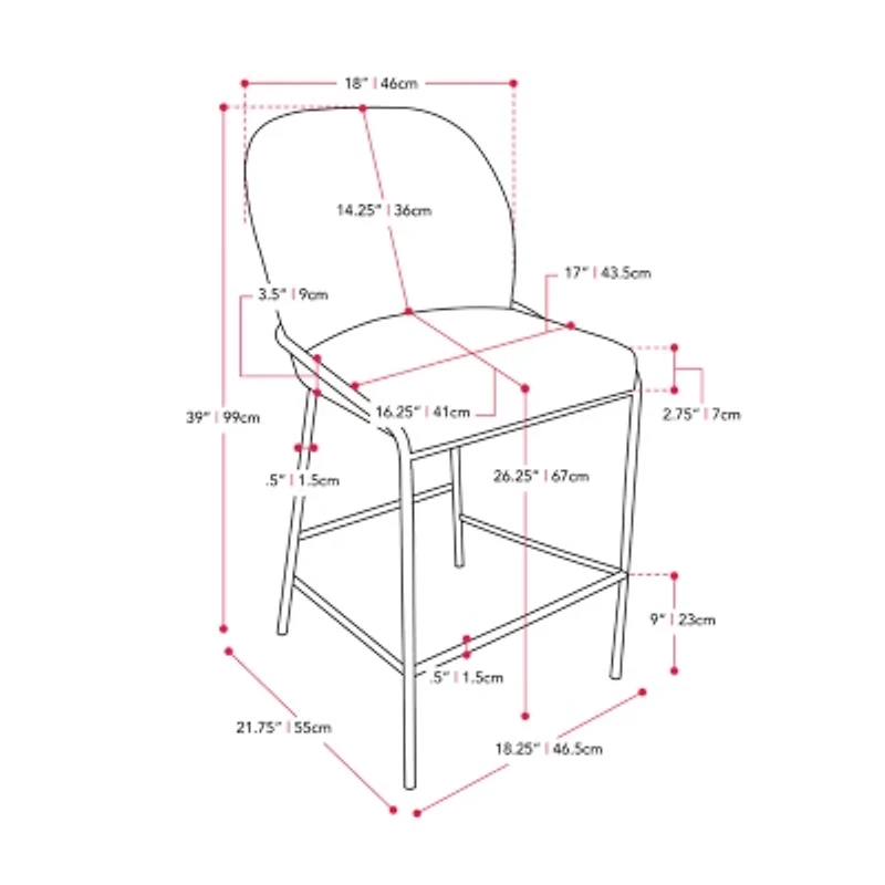 Corliving Blakeley Counter Height Upholstered Bar Stool