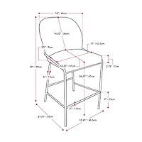 Corliving Blakeley Counter Height Upholstered Bar Stool
