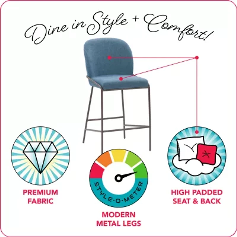Corliving Blakeley Counter Height Upholstered Bar Stool