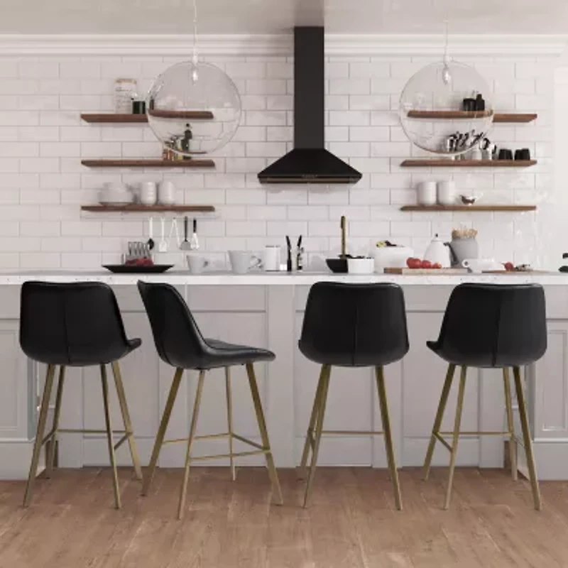 Corliving Christoff Stool 2-pc. Counter Height Upholstered Bar