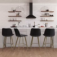 Corliving Christoff Stool 2-pc. Counter Height Upholstered Bar