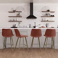 Corliving Christoff Stool 2-pc. Counter Height Upholstered Bar