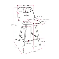 Corliving Christoff Stool 2-pc. Counter Height Upholstered Bar