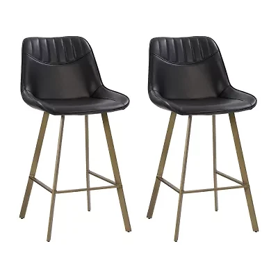 Corliving Christoff Stool 2-pc. Counter Height Upholstered Bar