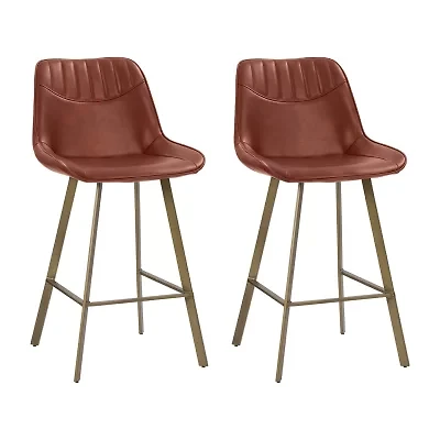 Corliving Christoff Stool 2-pc. Counter Height Upholstered Bar