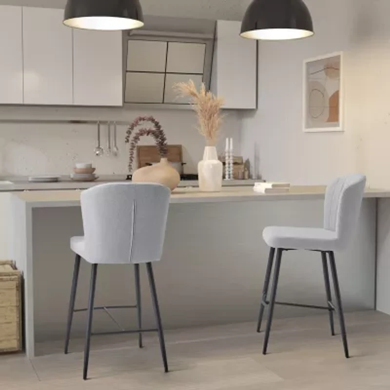 Corliving Jasper Counter Height Upholstered Bar Stool