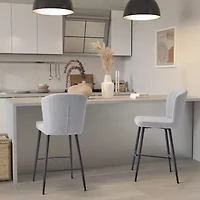 Corliving Jasper Counter Height Upholstered Bar Stool